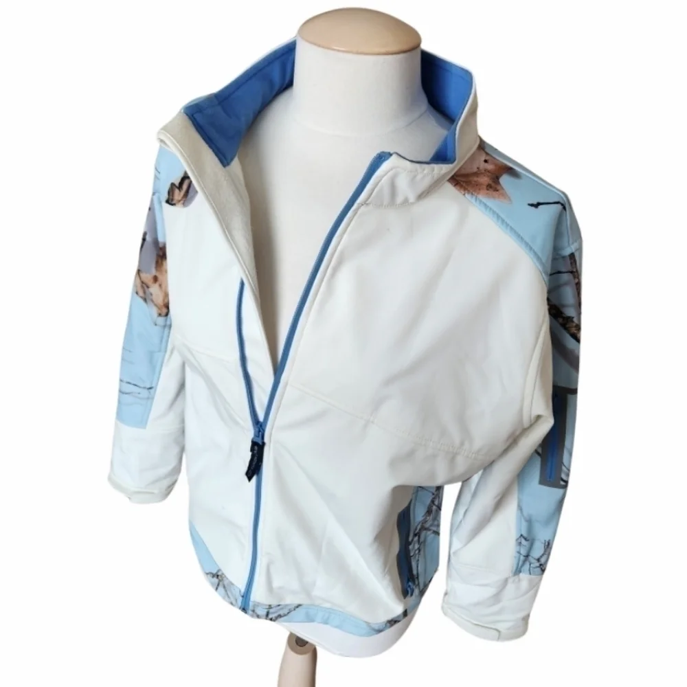 Yukon Gear Blue & White Mossy Oak Zip Up Softshell Jacket - Picture 2 of 7